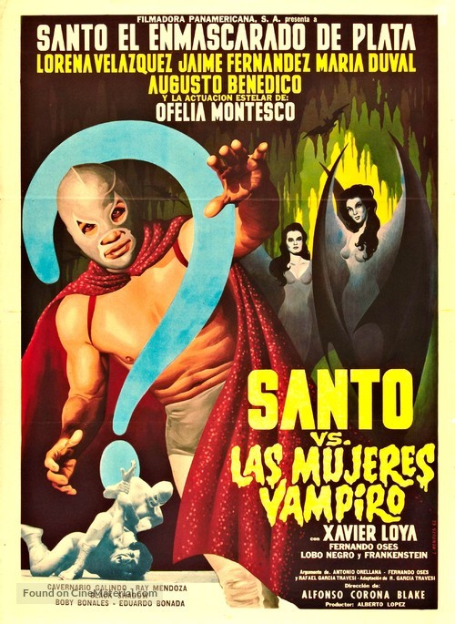 Santo vs. las mujeres vampiro - Mexican Movie Poster