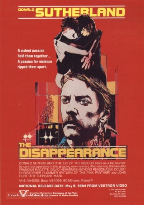 The Disappearance - VHS movie cover