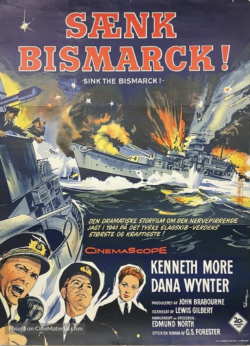 Sink the Bismarck! - Danish Movie Poster