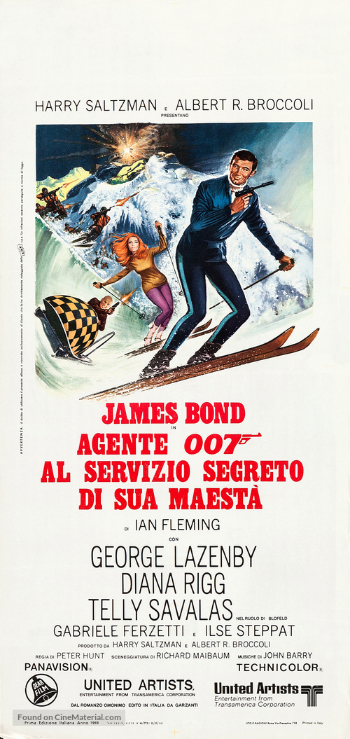 On Her Majesty&#039;s Secret Service - Italian Movie Poster