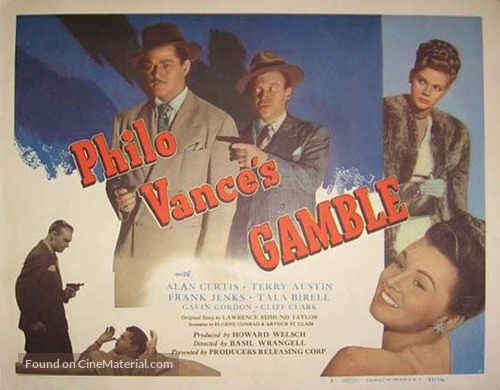 Philo Vance&#039;s Gamble - Movie Poster