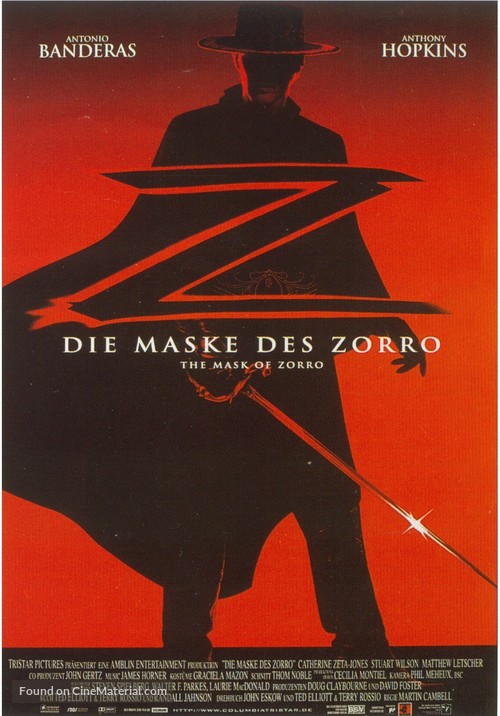 The Mask Of Zorro - German Movie Poster