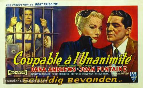Beyond a Reasonable Doubt - Belgian Movie Poster