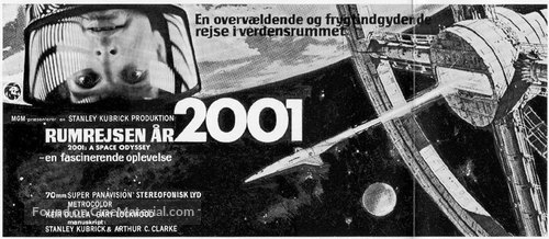 2001: A Space Odyssey - Danish Movie Poster