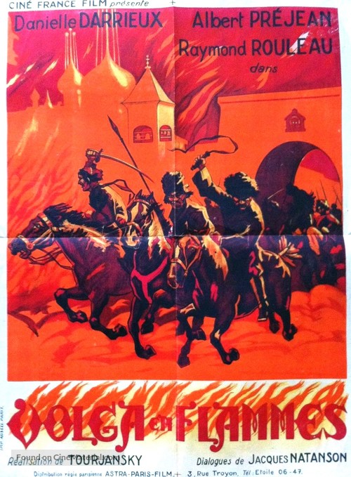 Volga en flammes - French Movie Poster