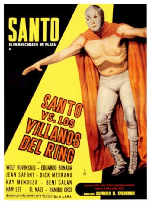 Santo el enmascarado de plata vs los villanos del ring - Mexican Movie Poster