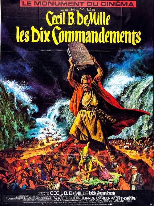 The Ten Commandments - French Re-release movie poster