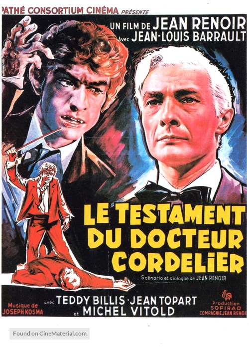 Le testament du Docteur Cordelier - Belgian Movie Poster