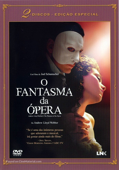 The Phantom Of The Opera - Portuguese DVD movie cover