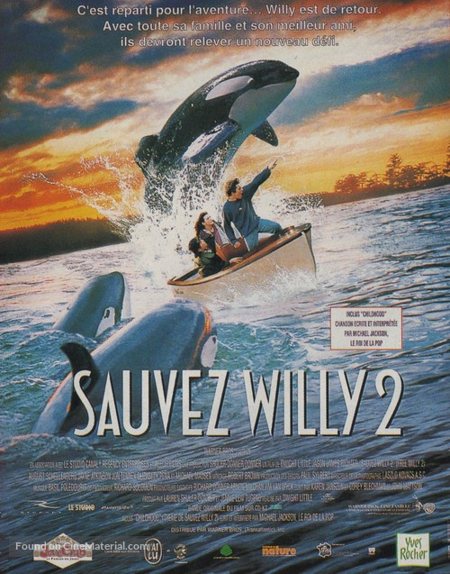 Free Willy 2: The Adventure Home - French Movie Poster