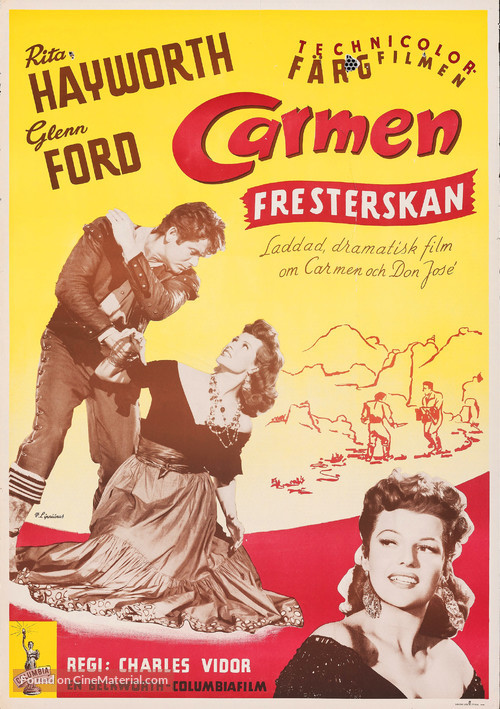 The Loves of Carmen - Swedish Movie Poster