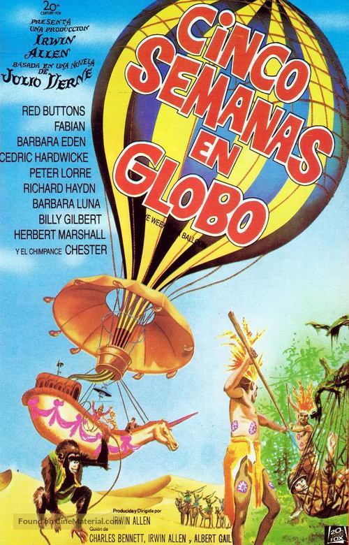 Five Weeks in a Balloon - Spanish Movie Poster