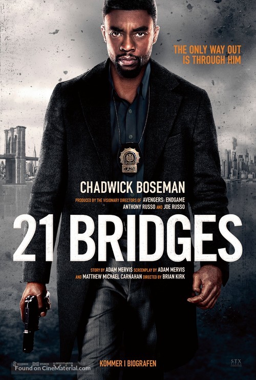 21 Bridges - Danish Movie Poster