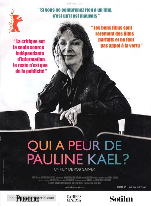 What She Said: The Art of Pauline Kael - French Movie Poster