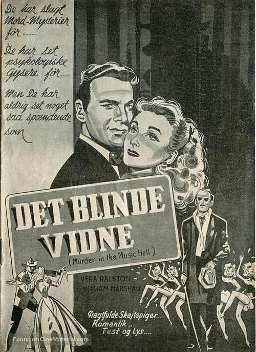 Murder in the Music Hall - Danish Movie Poster