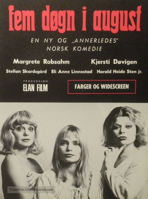 Fem d&oslash;gn i august - Norwegian Movie Poster