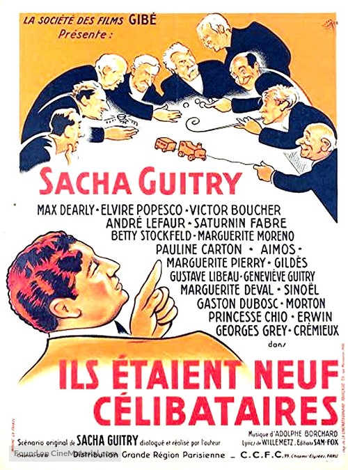 Ils &egrave;taient neuf c&egrave;libataires - French Movie Poster