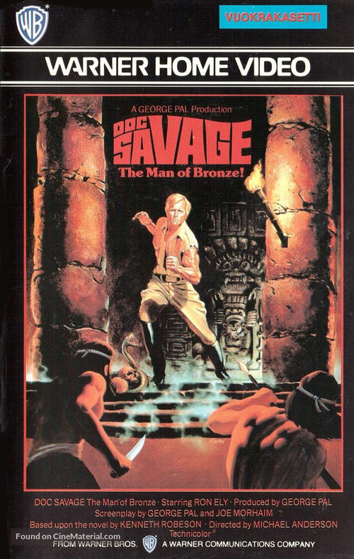 Doc Savage: The Man of Bronze - Finnish VHS movie cover