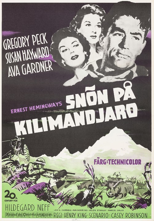 The Snows of Kilimanjaro - Swedish Movie Poster