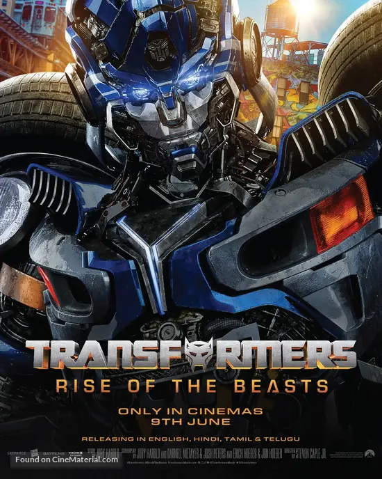 Transformers Rise of the Beasts (2023) Indian movie poster