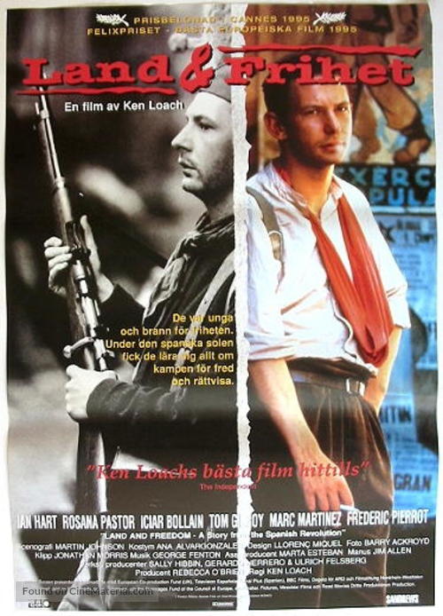 Land and Freedom - Swedish Movie Poster