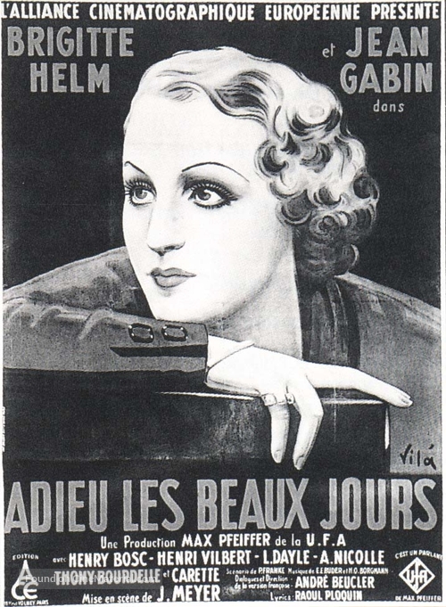 Adieu les beaux jours - French Movie Poster