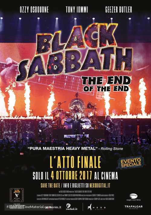 Black Sabbath the End of the End - Italian Movie Poster