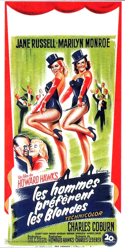 Gentlemen Prefer Blondes - French Movie Poster