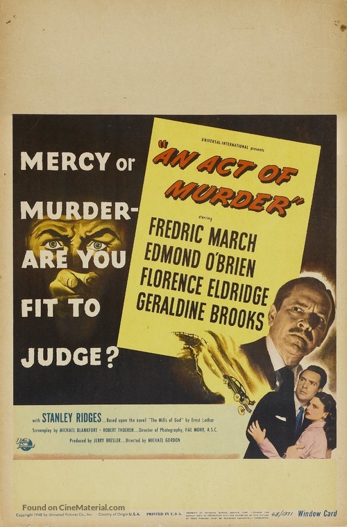 An Act of Murder - Movie Poster