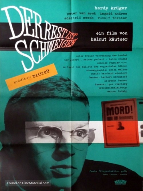 Rest ist Schweigen, Der - German Movie Poster