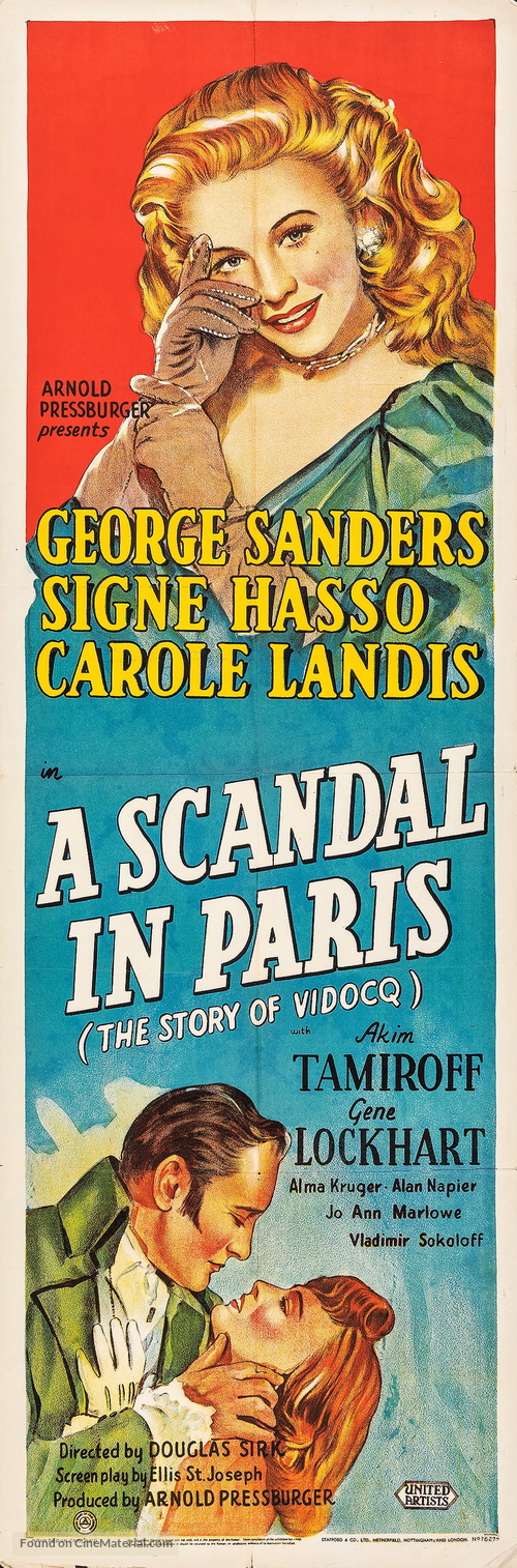 A Scandal in Paris - British Movie Poster