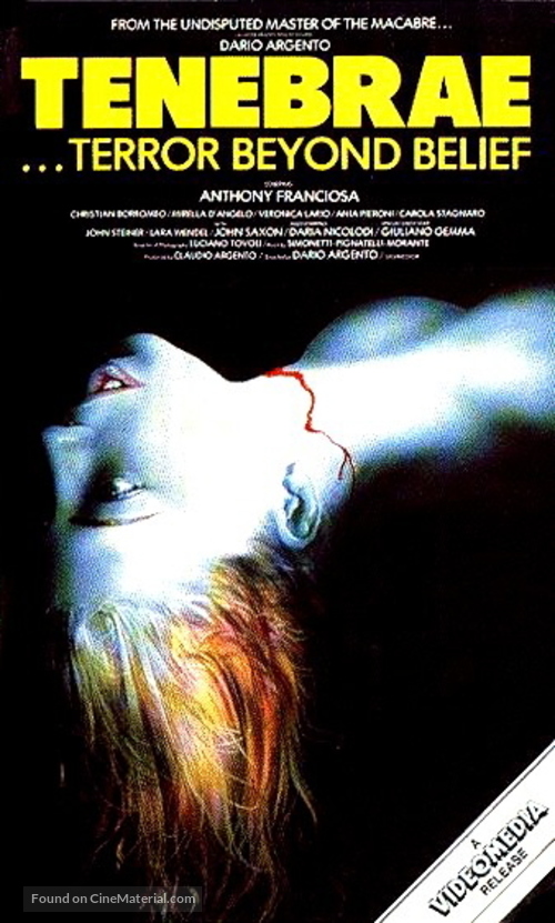 Tenebre - VHS movie cover