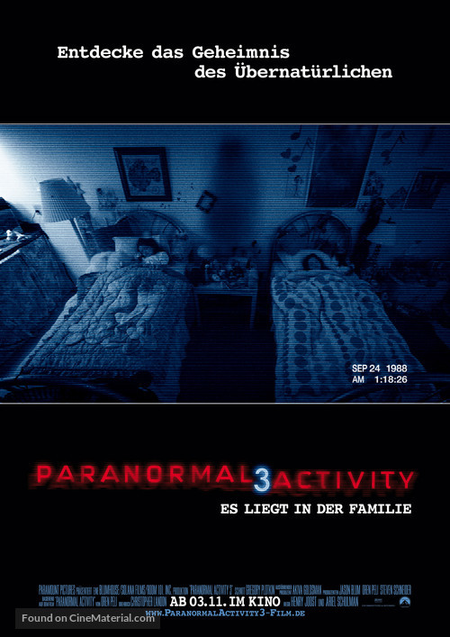 Paranormal Activity 3 - German Movie Poster