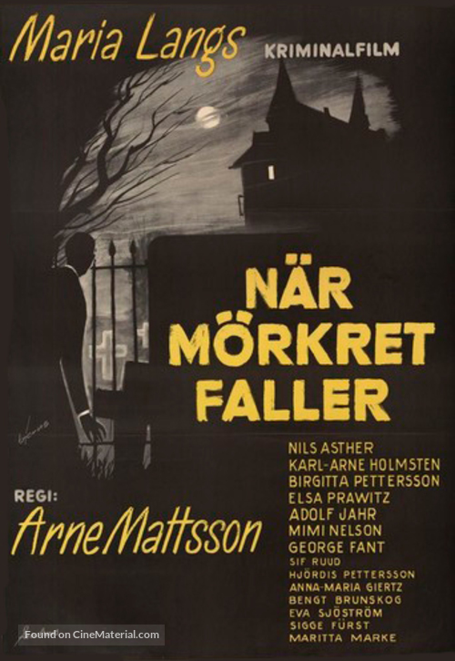 N&auml;r m&ouml;rkret faller - Swedish Movie Poster