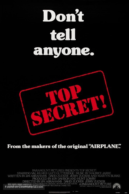 Top Secret - Theatrical movie poster