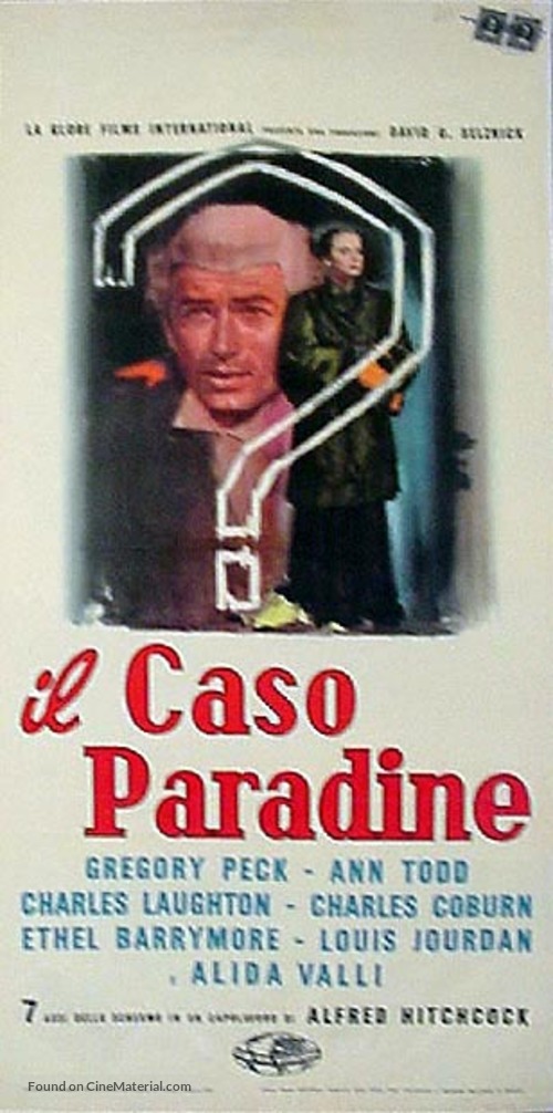 The Paradine Case - Italian Movie Poster