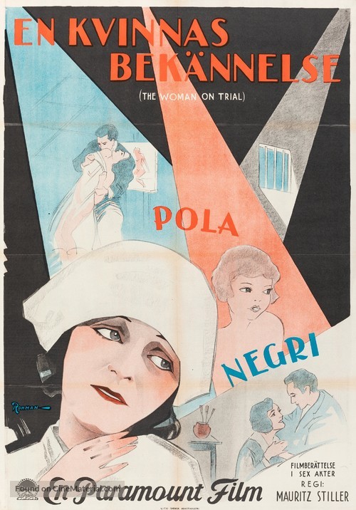 The Woman on Trial - Swedish Movie Poster