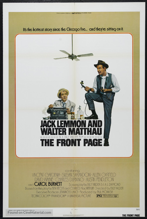 The Front Page - Movie Poster