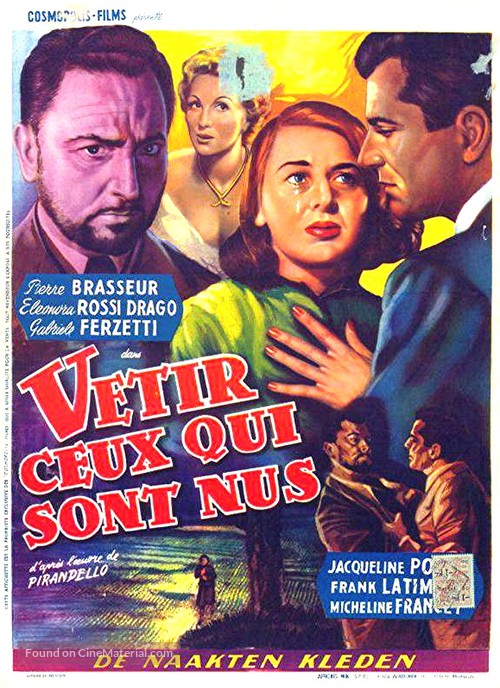 Vestire gli ignudi - Belgian Movie Poster