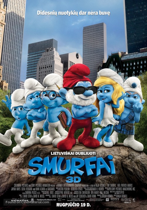The Smurfs - Lithuanian Movie Poster