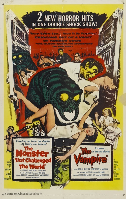 The Monster That Challenged the World - Combo movie poster