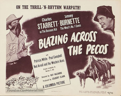 Blazing Across the Pecos - Movie Poster
