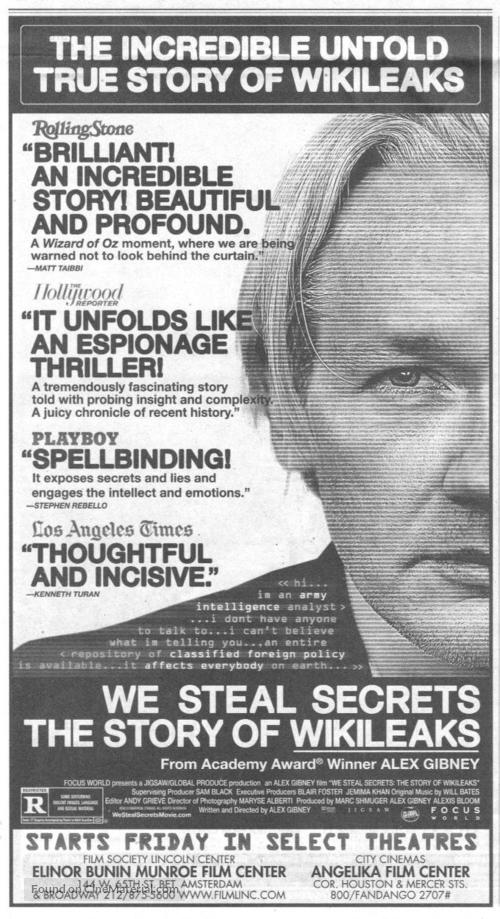 We Steal Secrets: The Story of WikiLeaks - Movie Poster