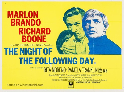 The Night of the Following Day - British Movie Poster