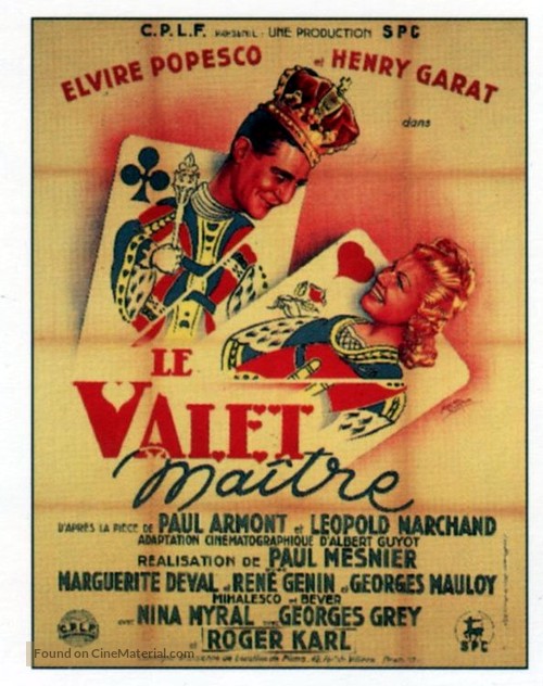 Le valet ma&icirc;tre - French Movie Poster