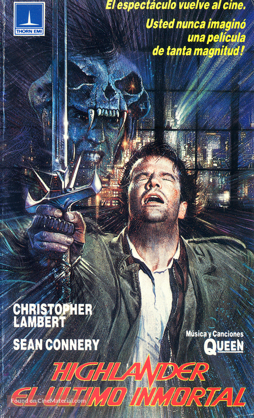 Highlander - Argentinian VHS movie cover