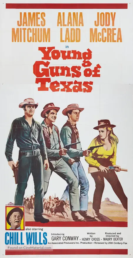 Young Guns Of Texas 1962 Movie Poster Young Guns Of Texas 1962 Movie Poster