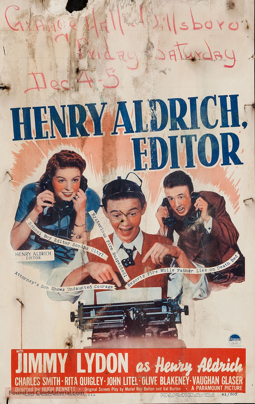 Henry Aldrich, Editor - Movie Poster