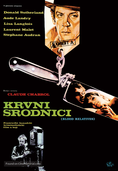 Les liens de sang - Yugoslav Theatrical movie poster