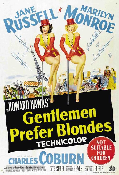 Gentlemen Prefer Blondes - Australian Movie Poster
